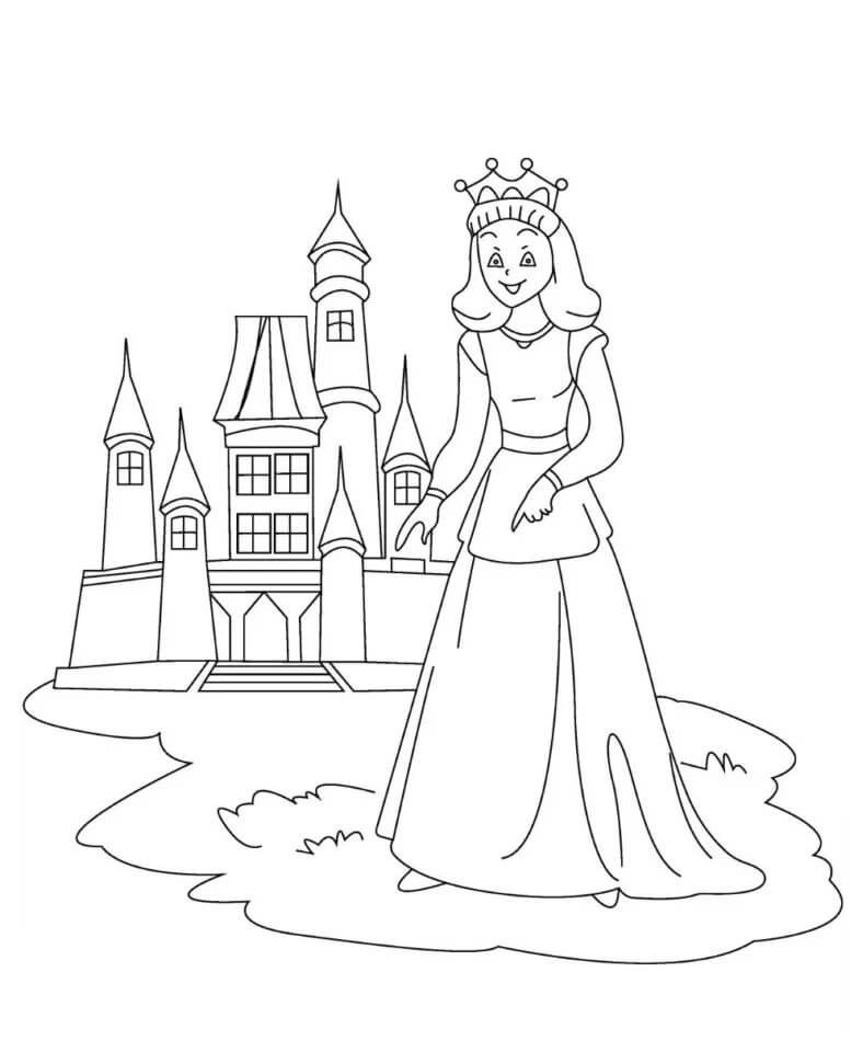 الأميرة خارج القلعة صورة تلوين