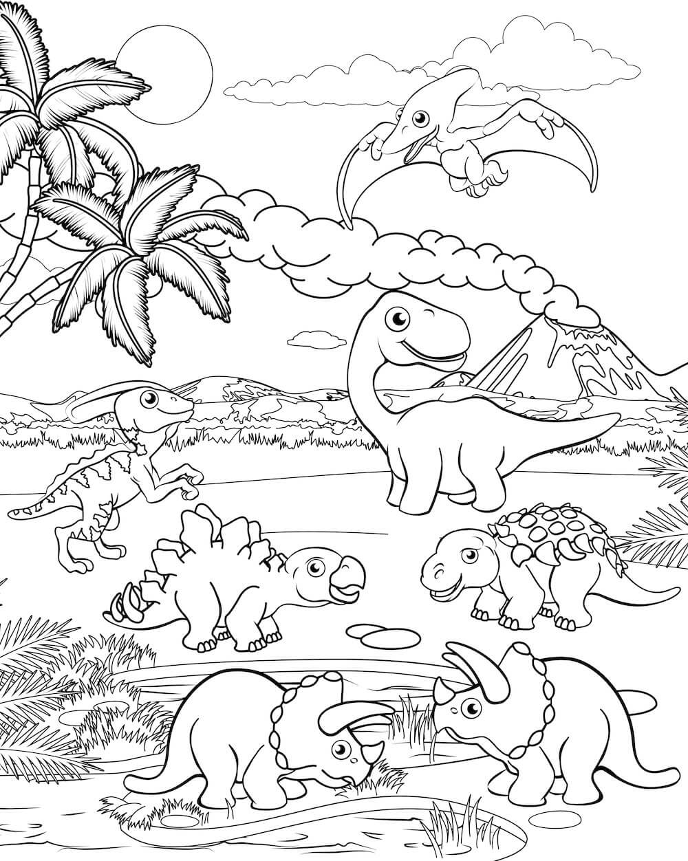 الديناصورات للأطفال تلوين