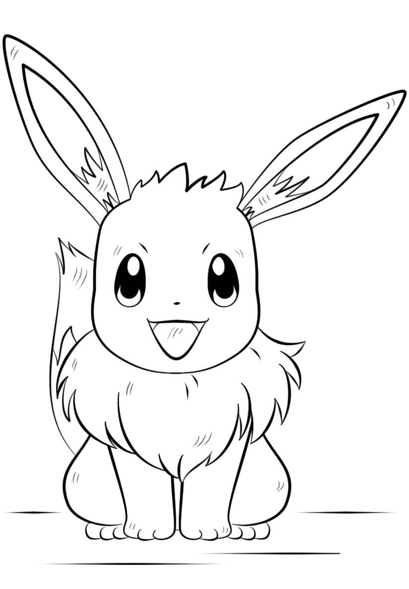 Beautiful Smiling Eevee صورة تلوين