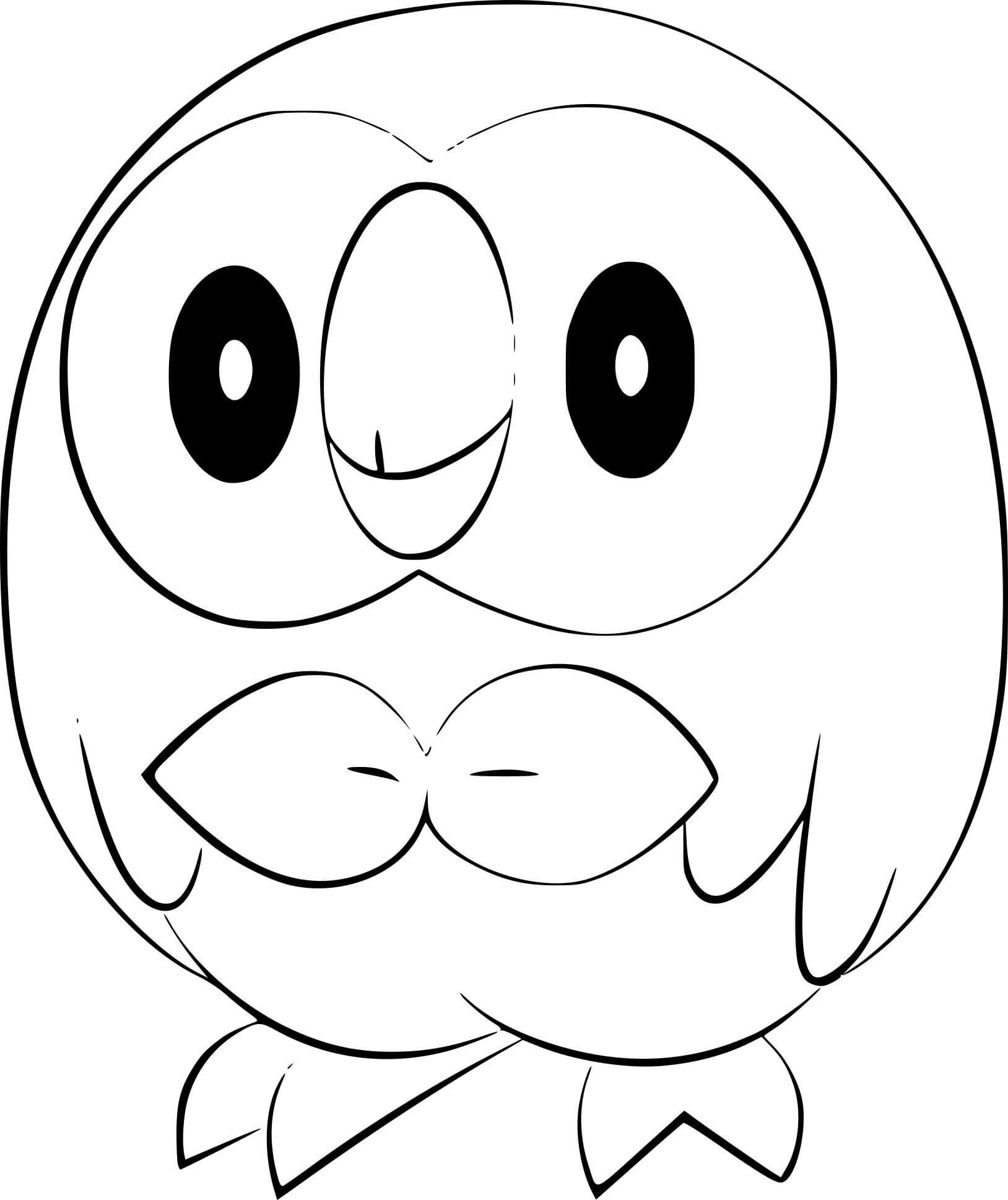 Cute Rowlet صورة تلوين