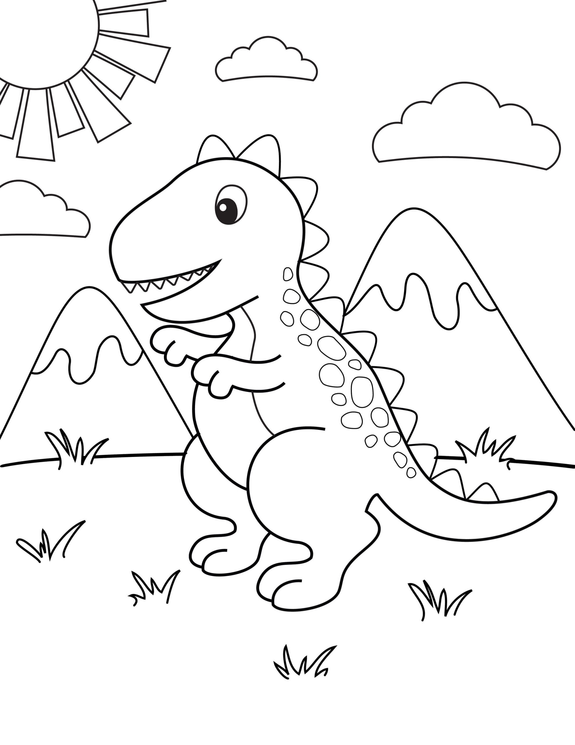 ديناصور - الورقة 23 تلوين