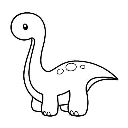 ديناصور لطيف وطويل الرقبة تلوين