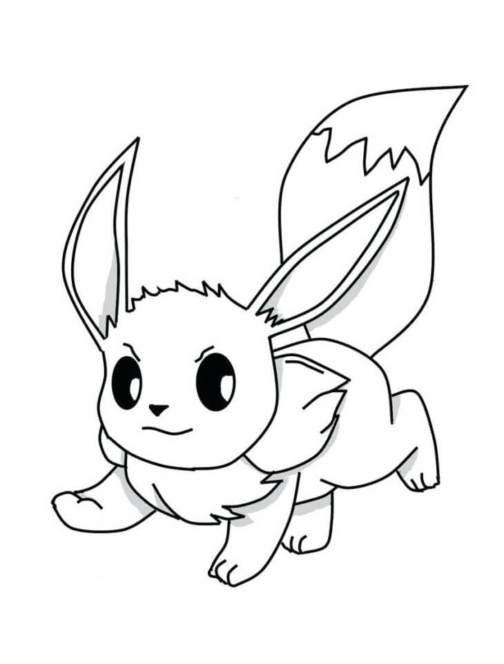 Eevee Cute Sitting صورة تلوين