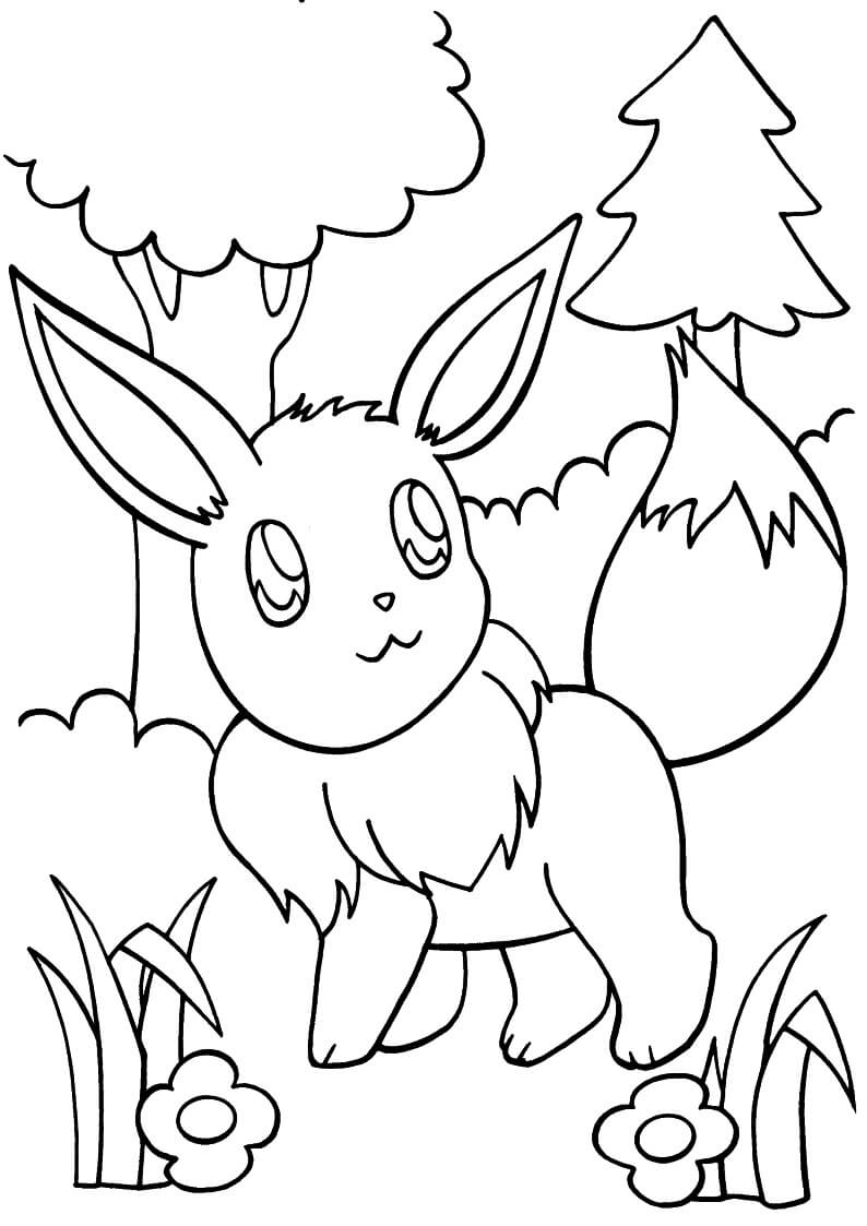 Eevee in the Wood صورة تلوين