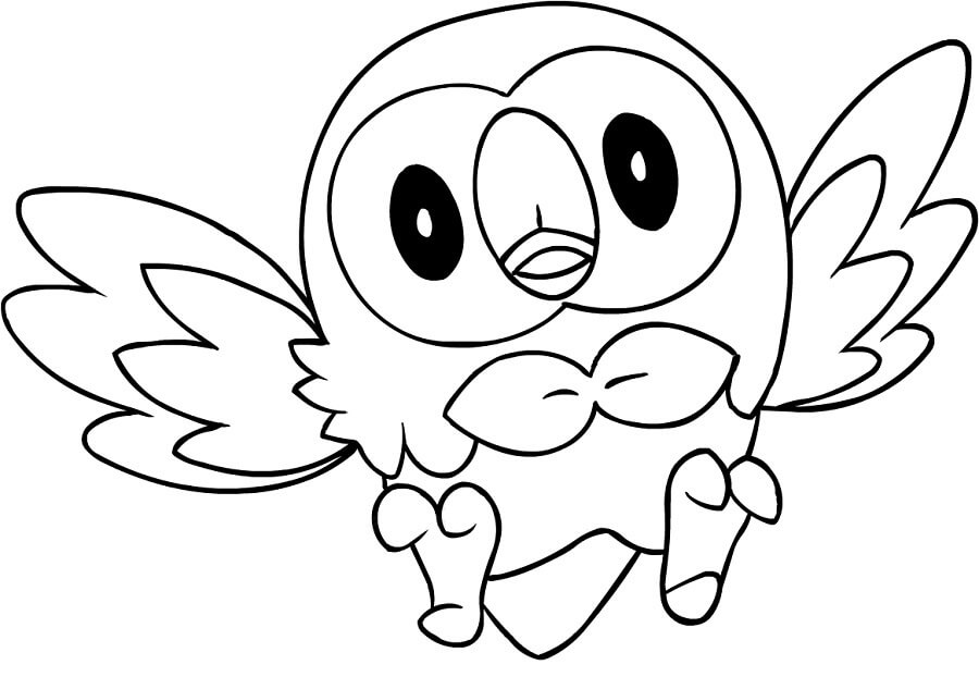 Flying Rowlet صورة تلوين