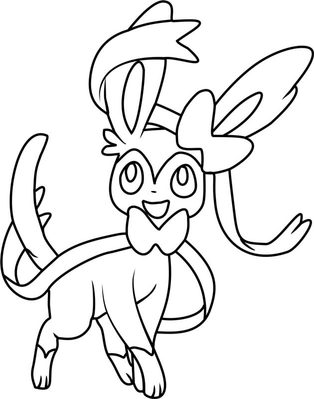 Happy Pokemon Sylveon صورة تلوين