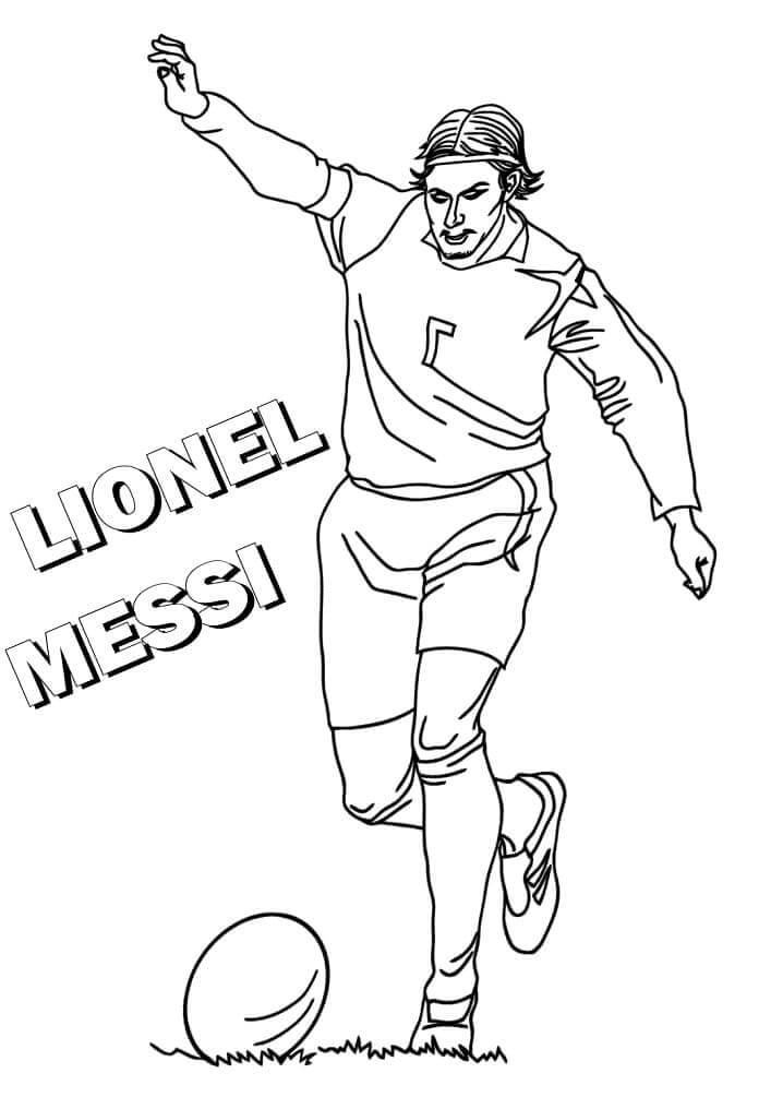 ليونيل ميسي يلعب كرة القدم تلوين
