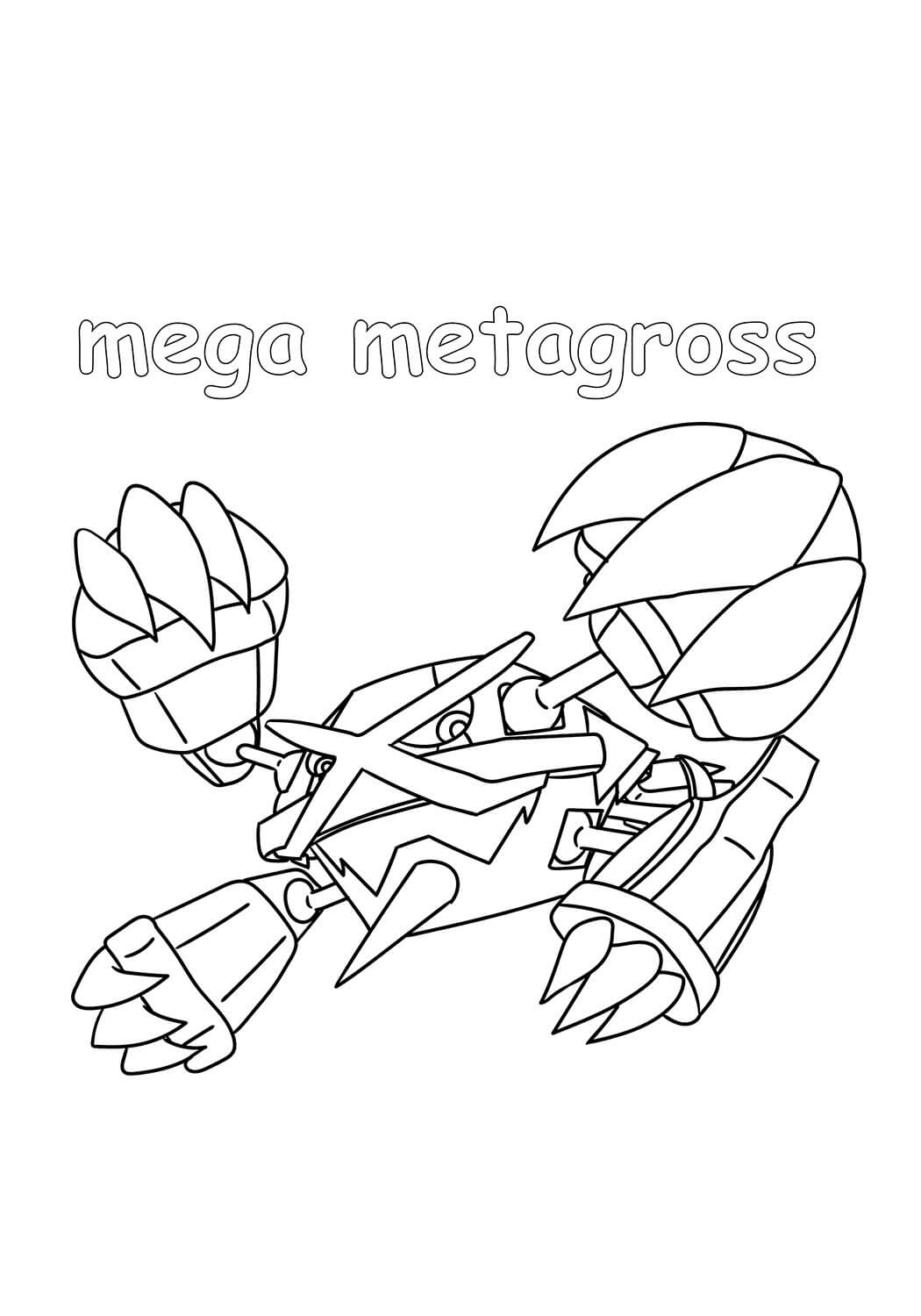 Pokemon Mega Metagross صورة تلوين
