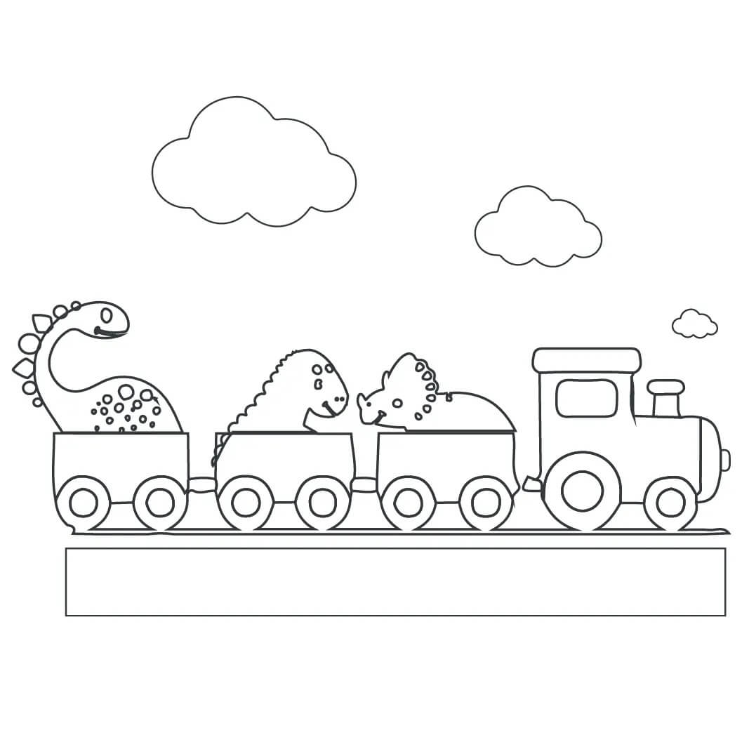 قطار الديناصورات تلوين