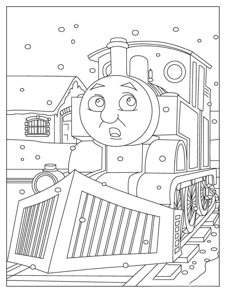قطار توماس في الشتاء تلوين