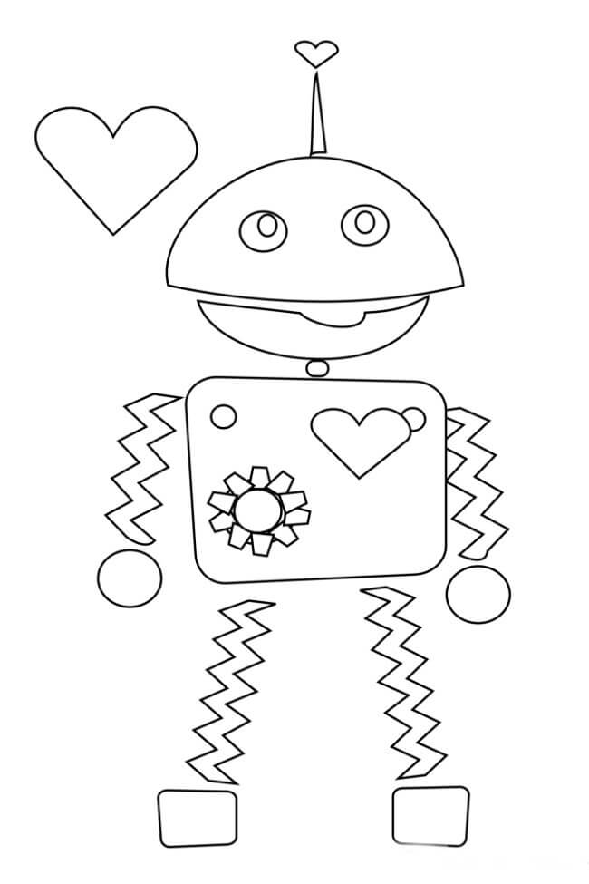 روبوت في عيد الحب تلوين