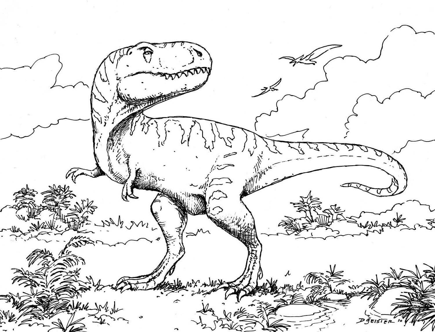 صورة ديناصور قابلة للطباعة تلوين