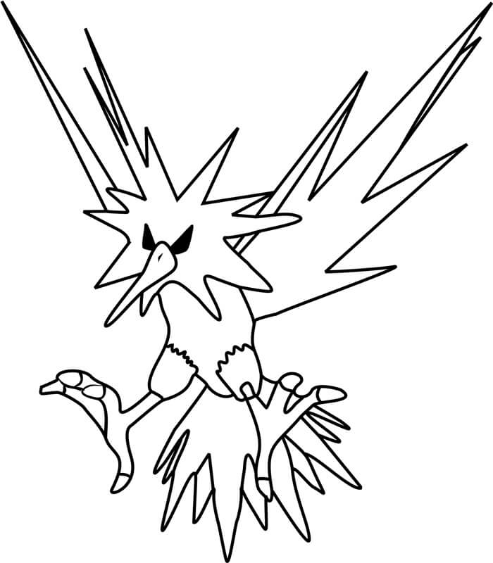 Zapdos Pokemon صورة تلوين