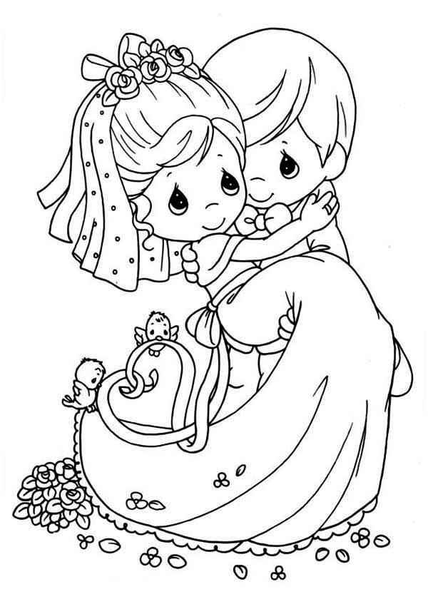 العريس يحمل العروس صورة تلوين