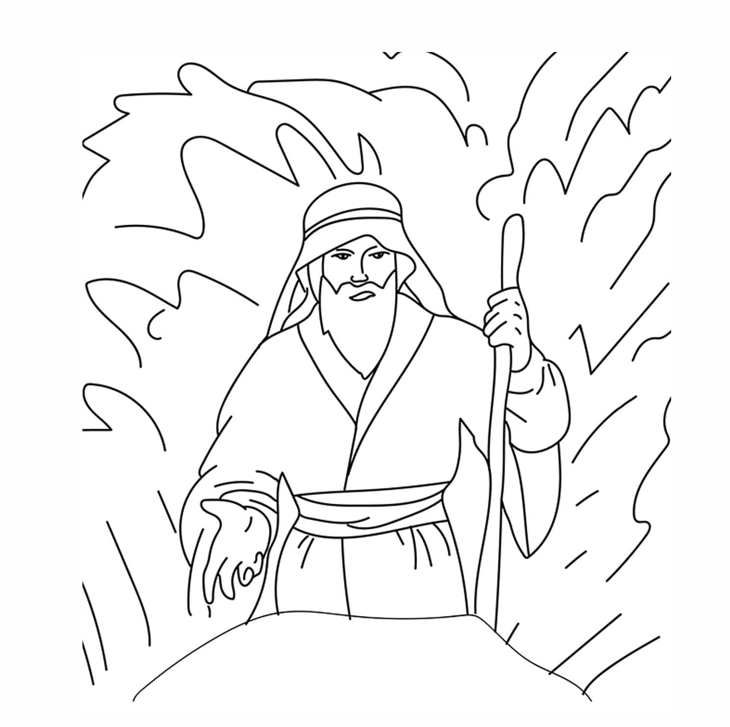 Moses Outline Picture تلوين