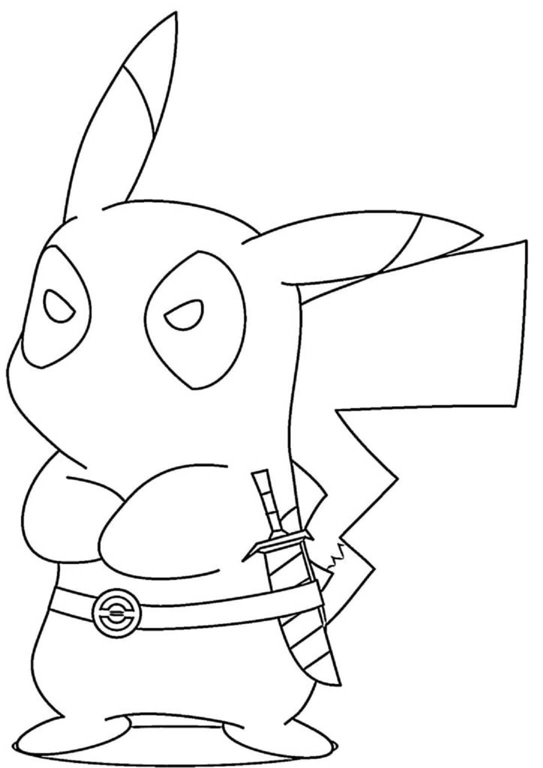 Pikachu Deadpool صورة تلوين