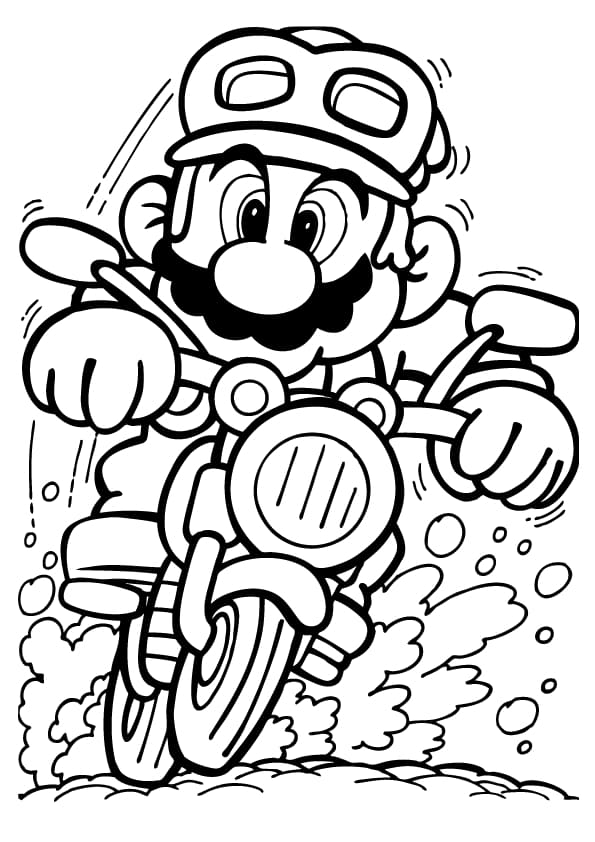 Print Mario Outline صورة تلوين