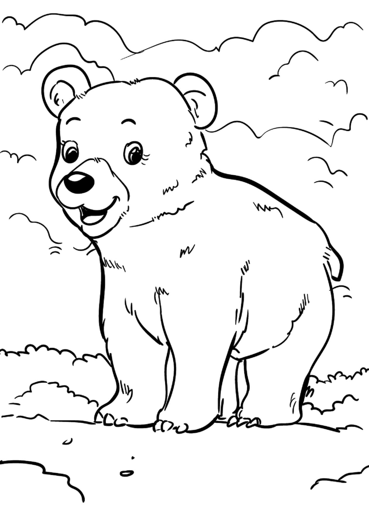 الدب المرح صورة تلوين