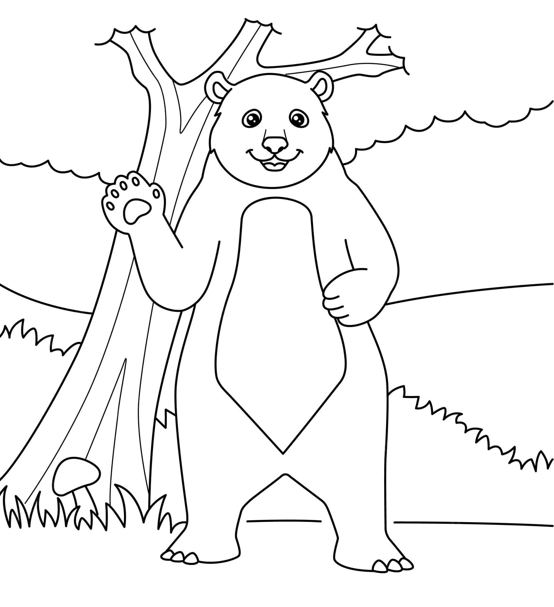 الدب يقف صورة تلوين