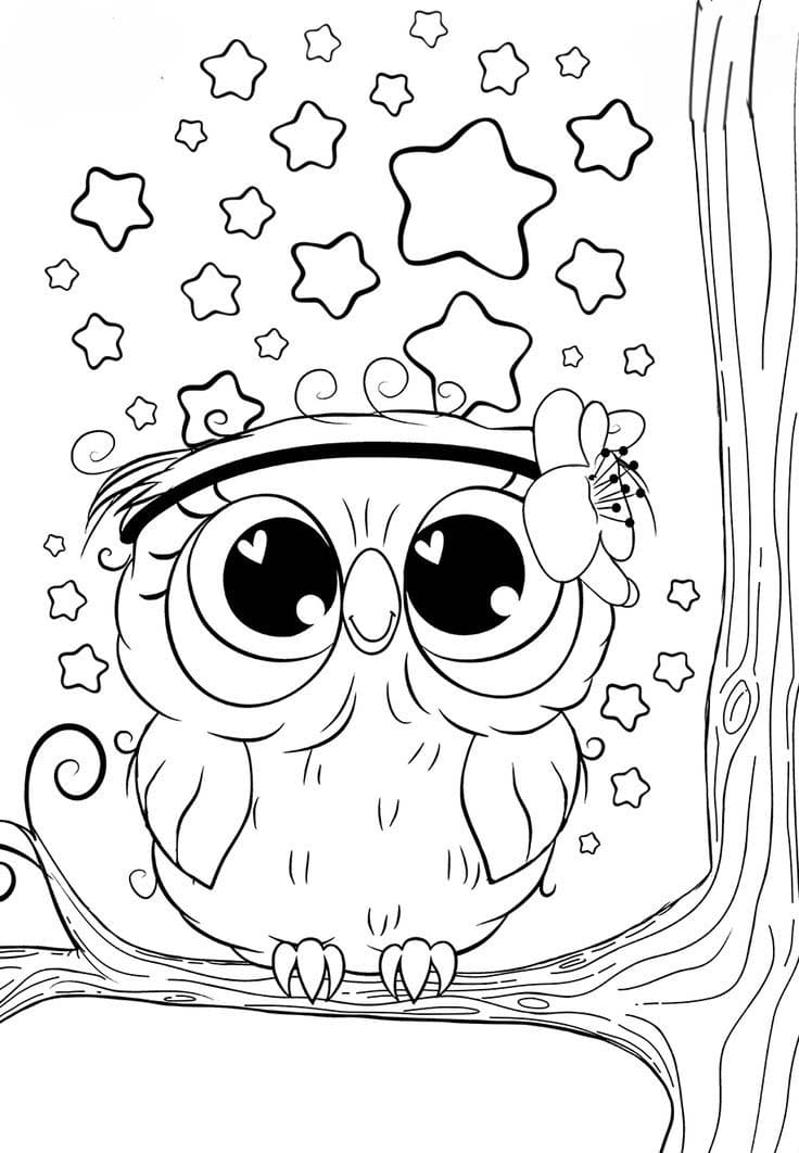 بومة صغيرة لطيفة تلوين