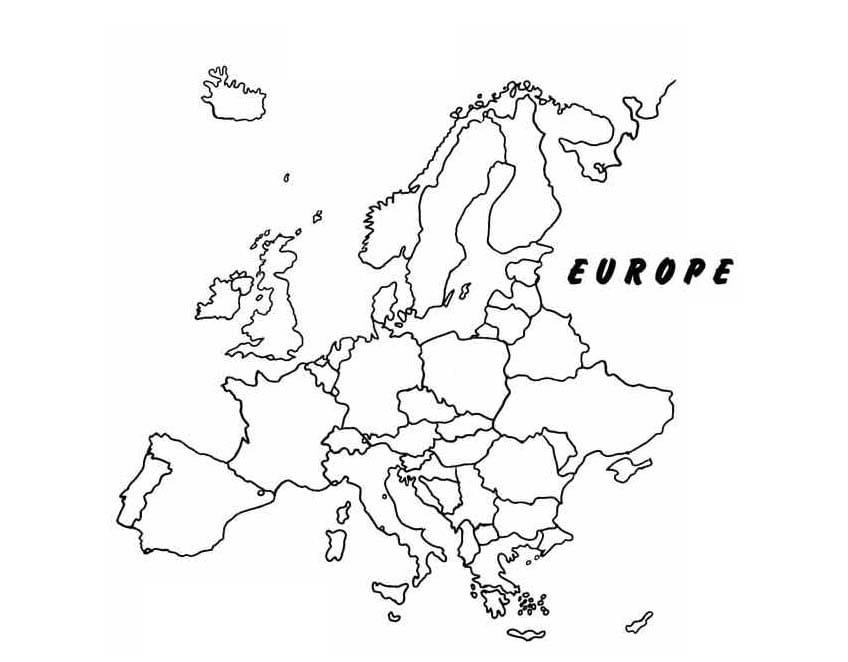 خريطة اوروبا تلوين