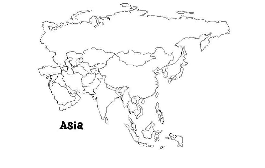 خريطة آسيا تلوين