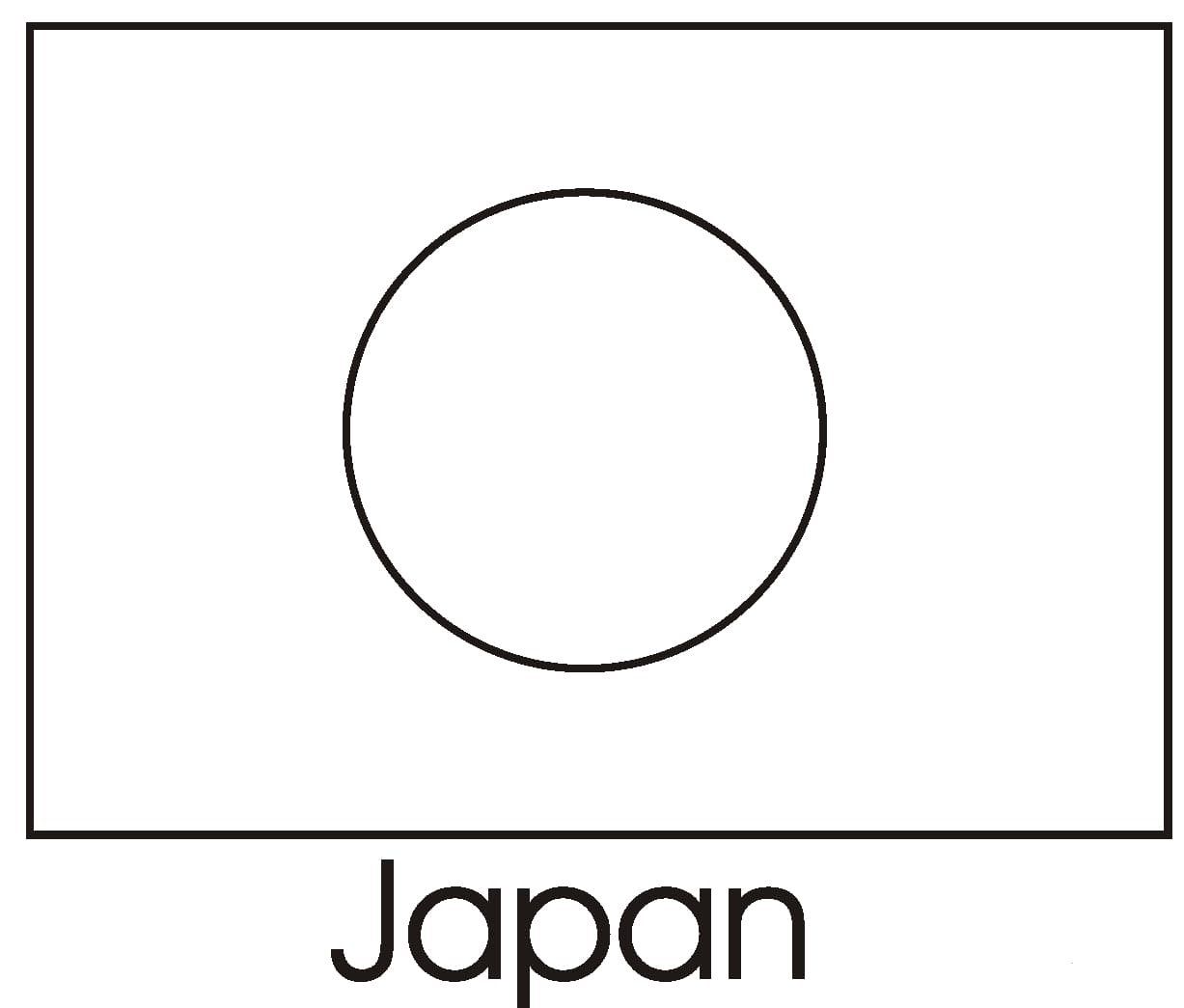 Free Japan Flag صورة تلوين