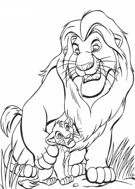 Free Lion King Image Outline صورة تلوين