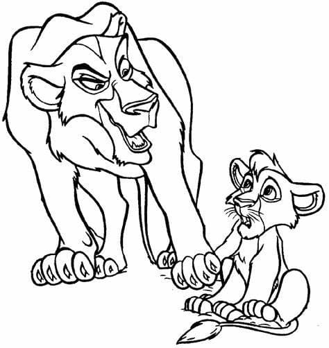 Free Lion King Outline صورة تلوين