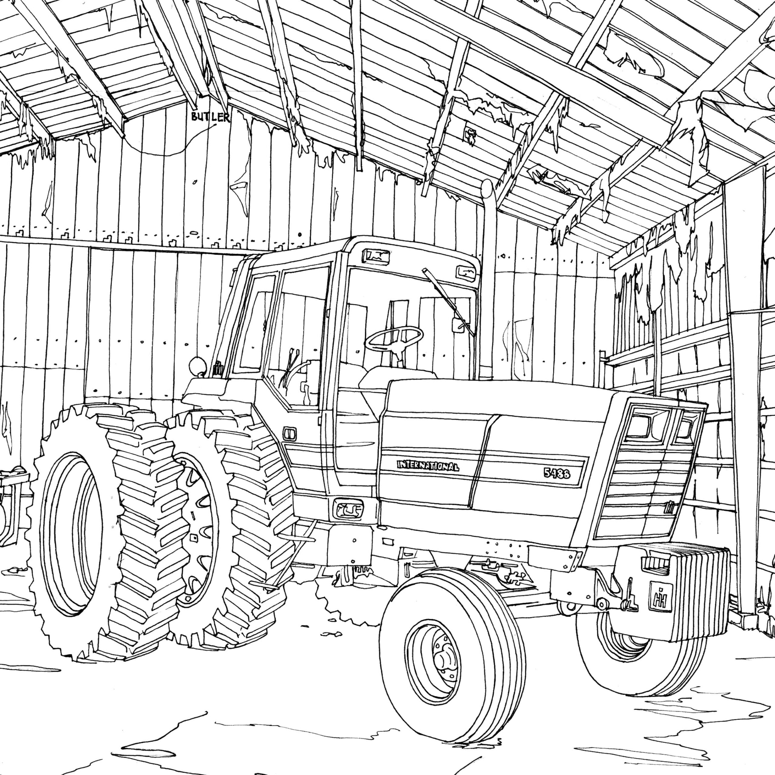 Free Printable Tractor Image صورة تلوين