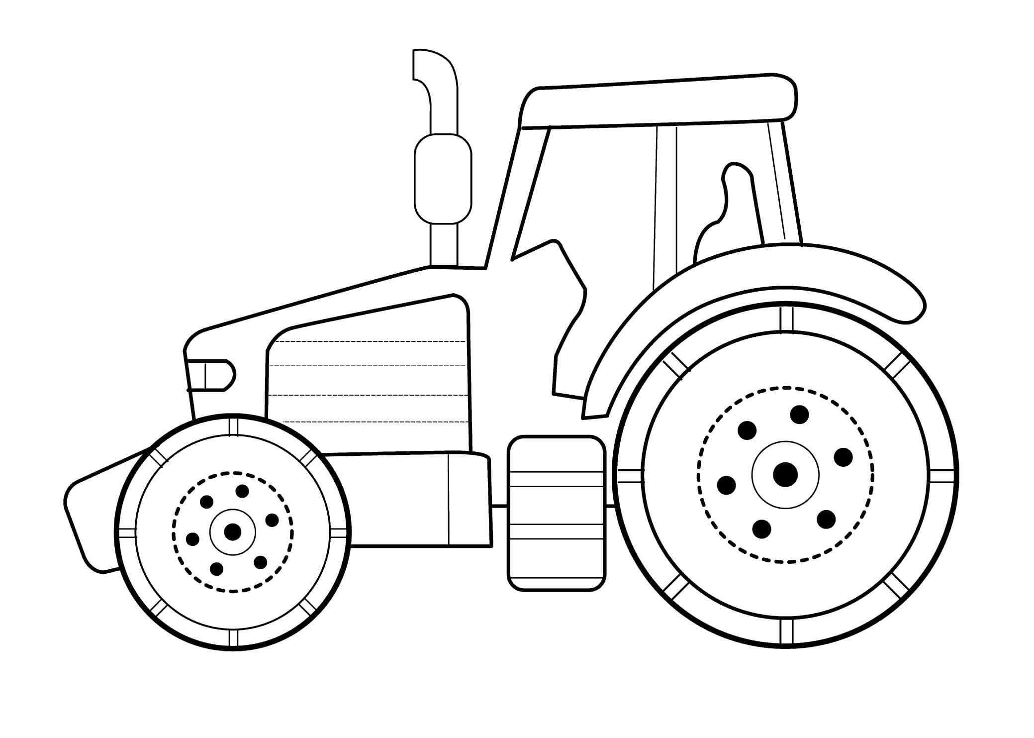 Free Tractor Image Outline صورة تلوين