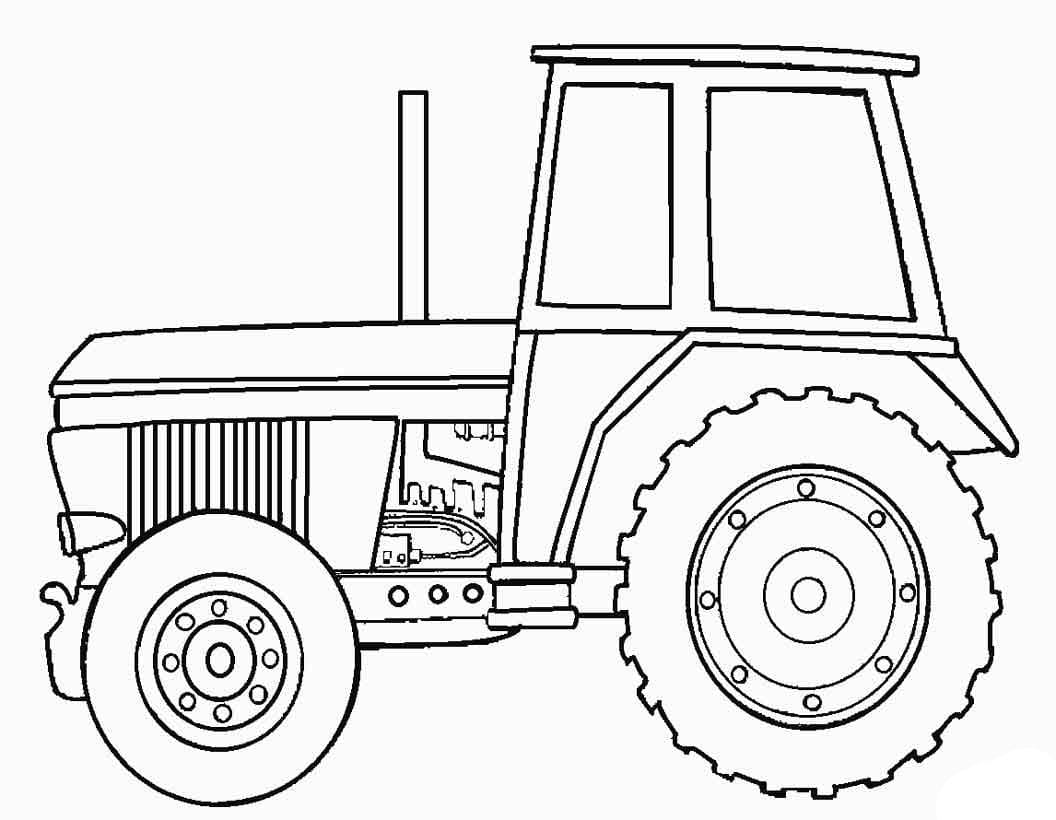 Free Tractor Outline صورة تلوين