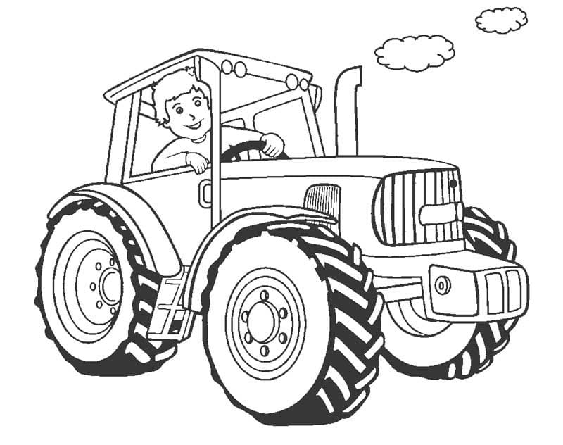 Free Tractor for Kids صورة تلوين