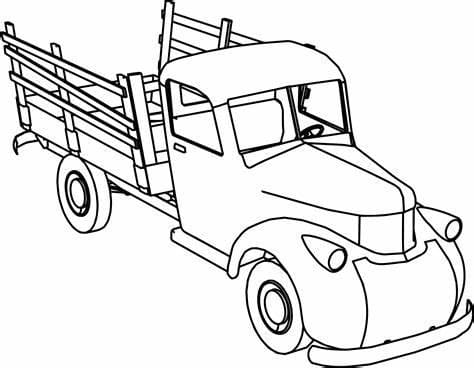 Free Trucks Outline صورة تلوين