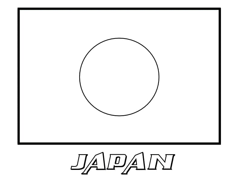 Japan Flag صورة تلوين