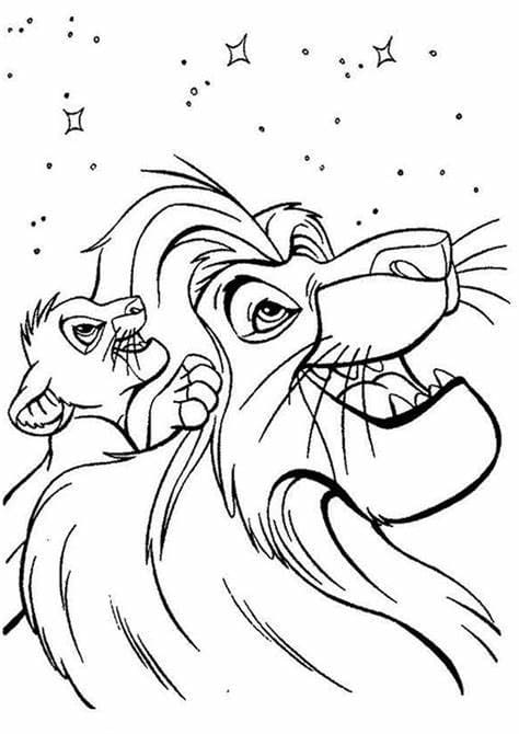 Lion King Image Outline صورة تلوين