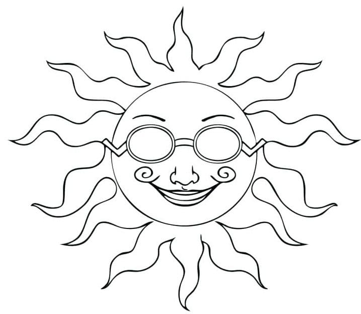 Print Sun Image Outline صورة تلوين