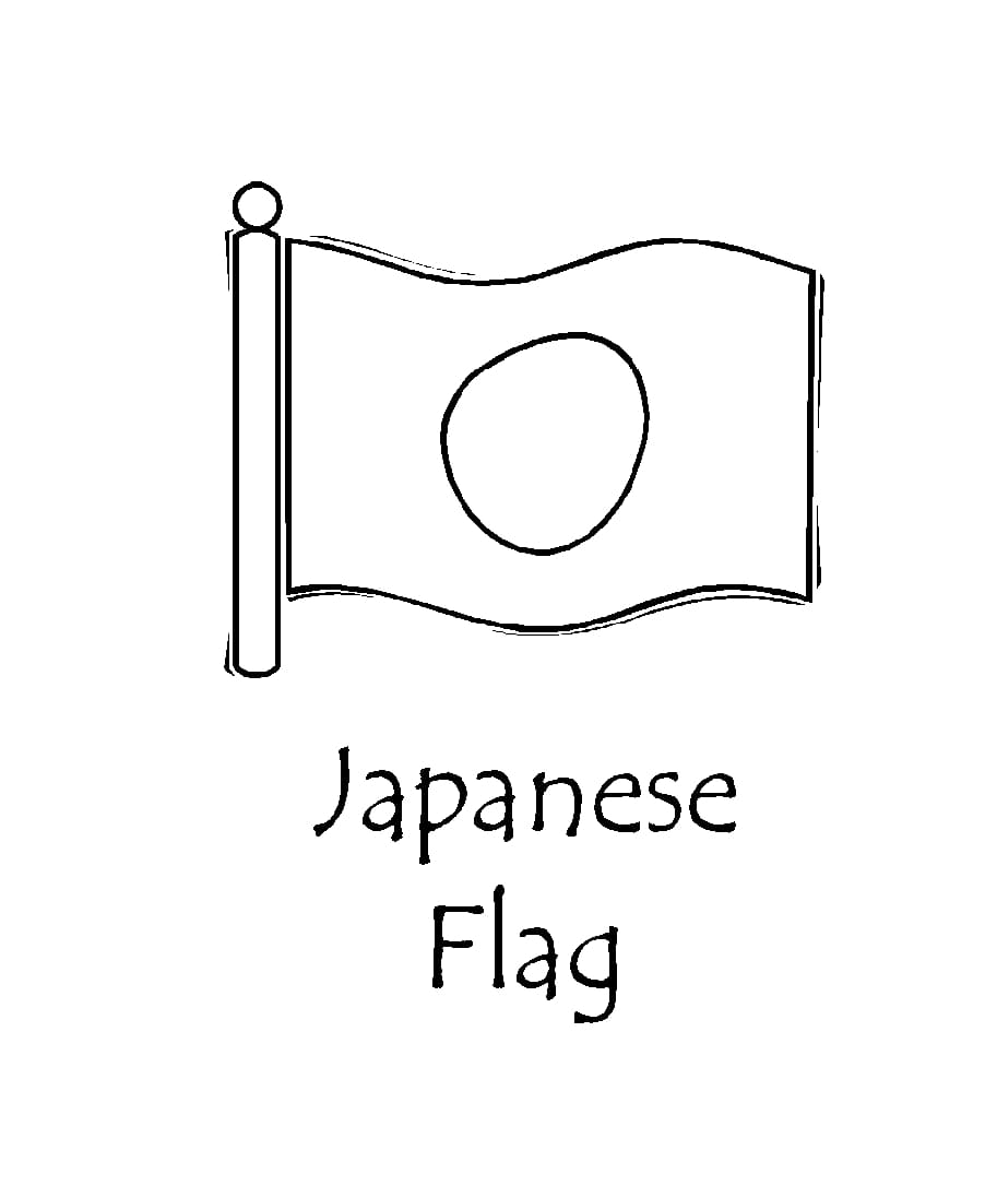 Printable Japan Flag صورة تلوين