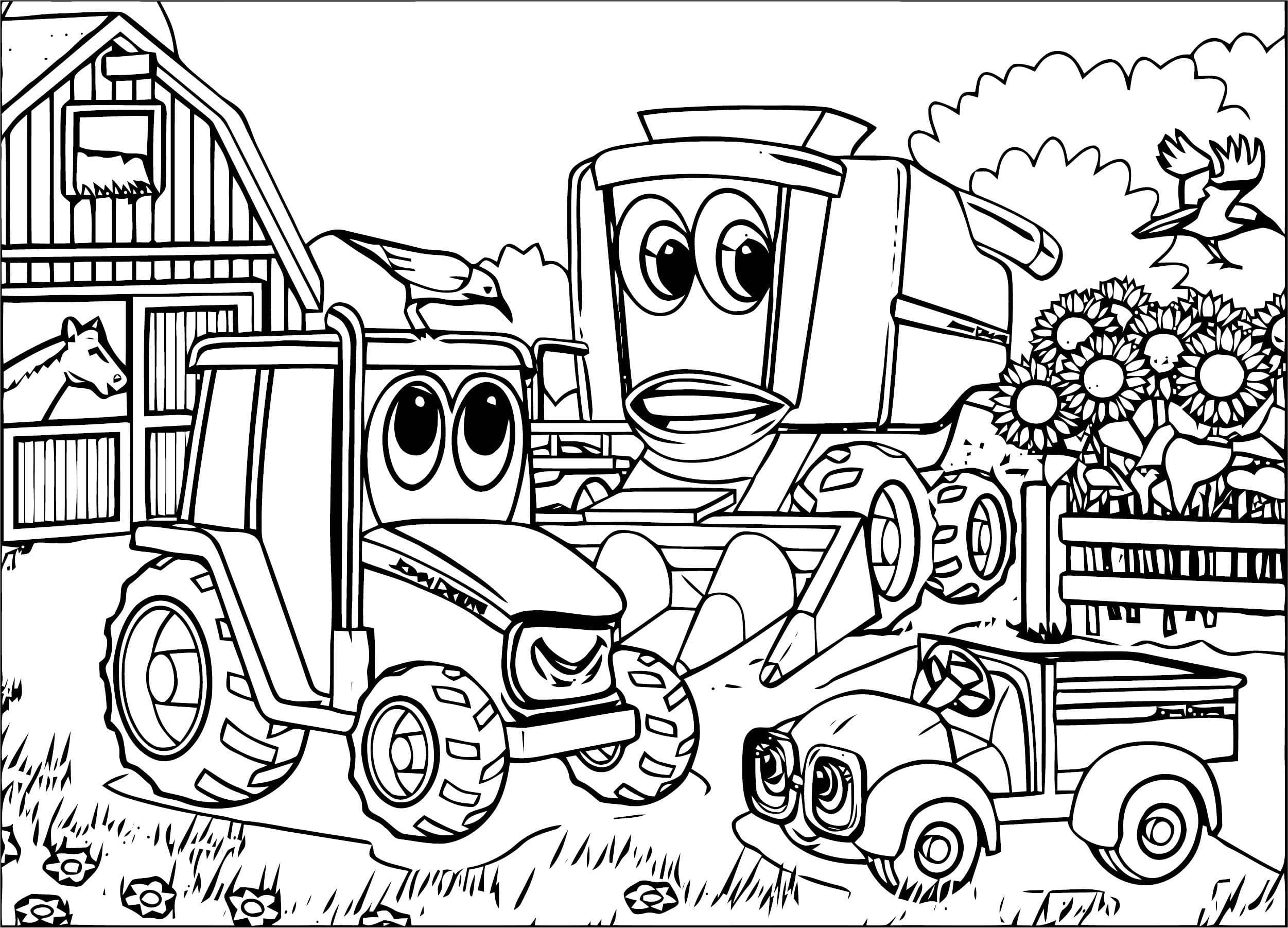 Printable Tractor Image صورة تلوين