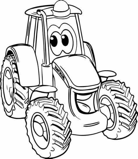 Printable Tractor Outline صورة تلوين