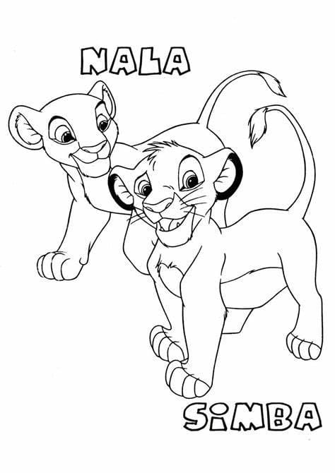 Simba and Nala صورة تلوين