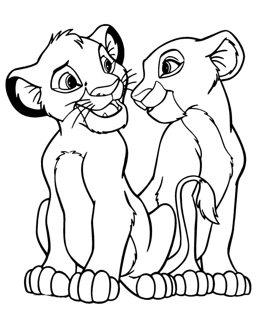 Simba and Nala Image صورة تلوين