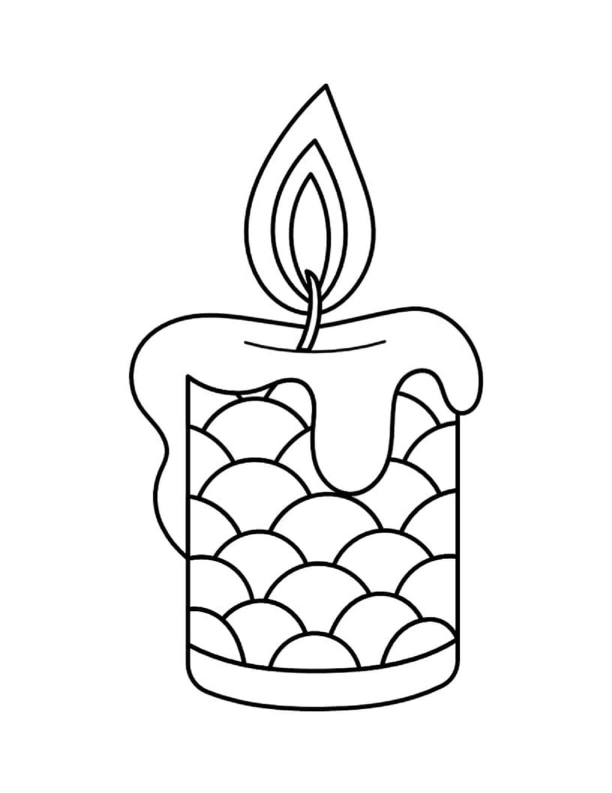 شمعة جميلة للطباعة تلوين