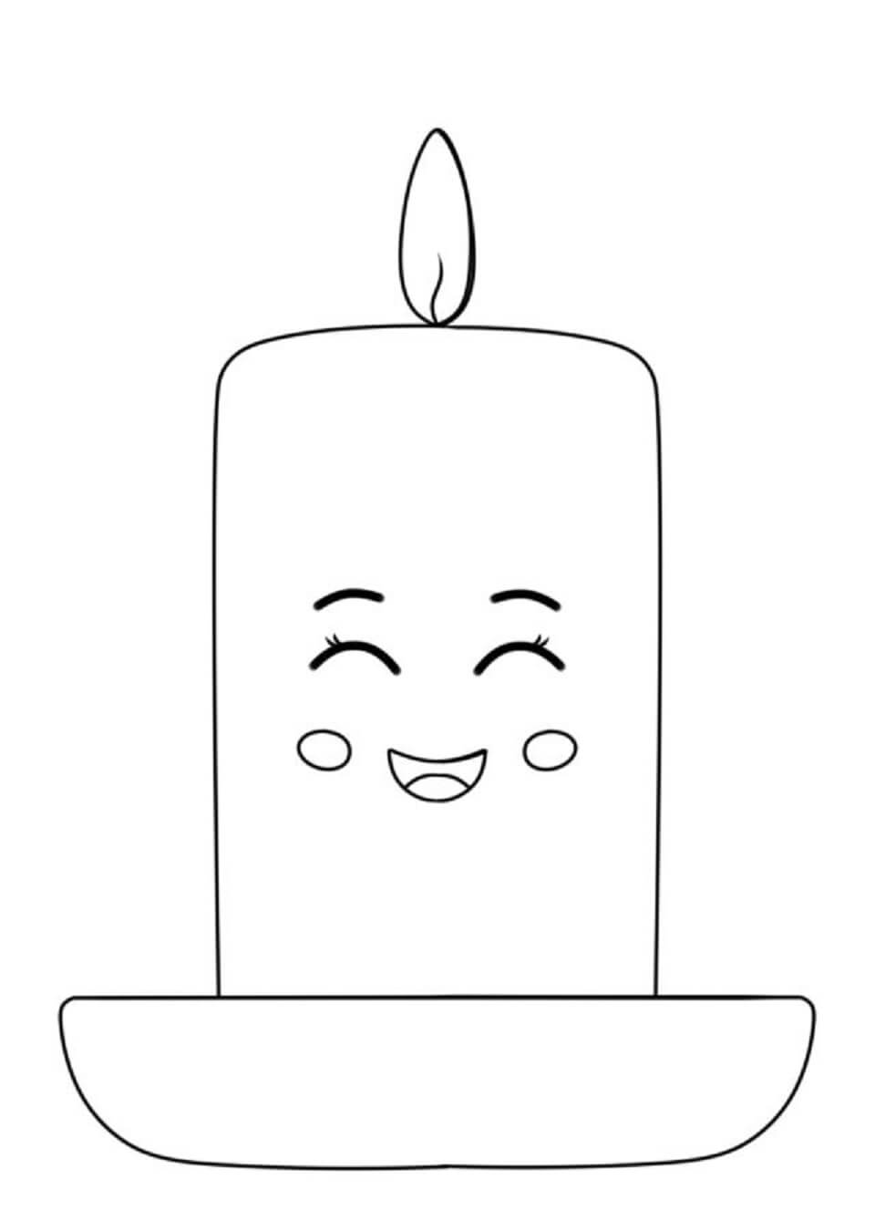 شمعة مرحة ولطيفة تلوين