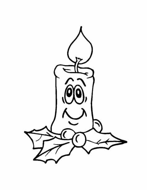 شمعة مبتسمة تلوين