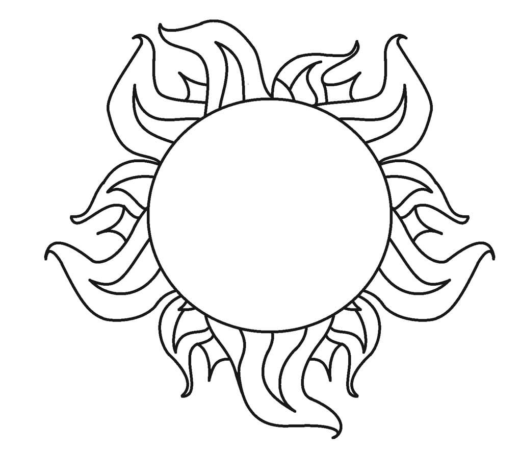 Sun Outline صورة تلوين