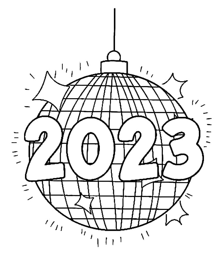 العام الجديد 2023 مجاني للطباعة تلوين