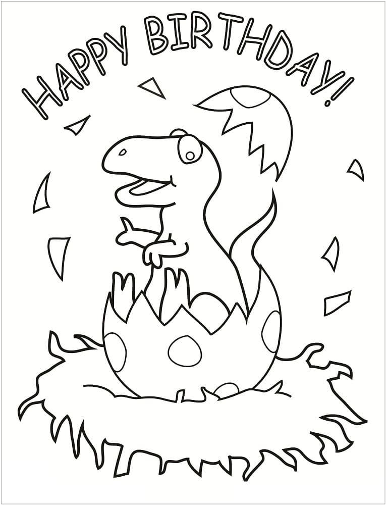 عيد ميلاد سعيد ديناصور صورة تلوين