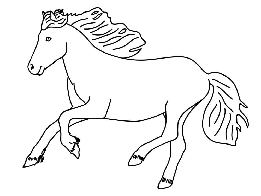 Galloping Horse Printable صورة تلوين