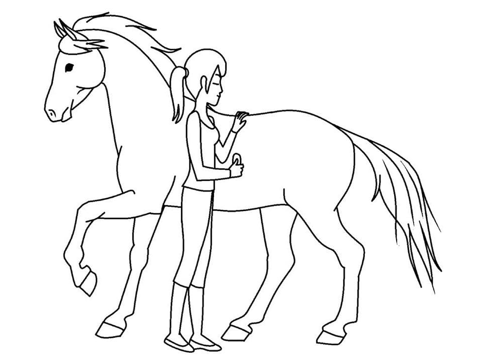 Girl and Horse تلوين